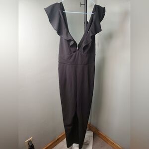 Lulu's Black Backless Ruffle Dress